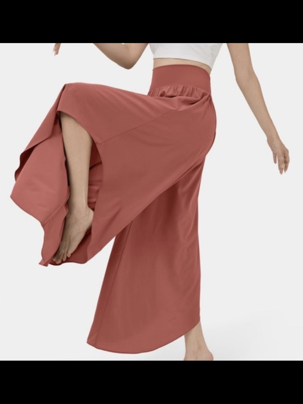 HALARA Wide-Leg Palazzo Pants in Terracotta